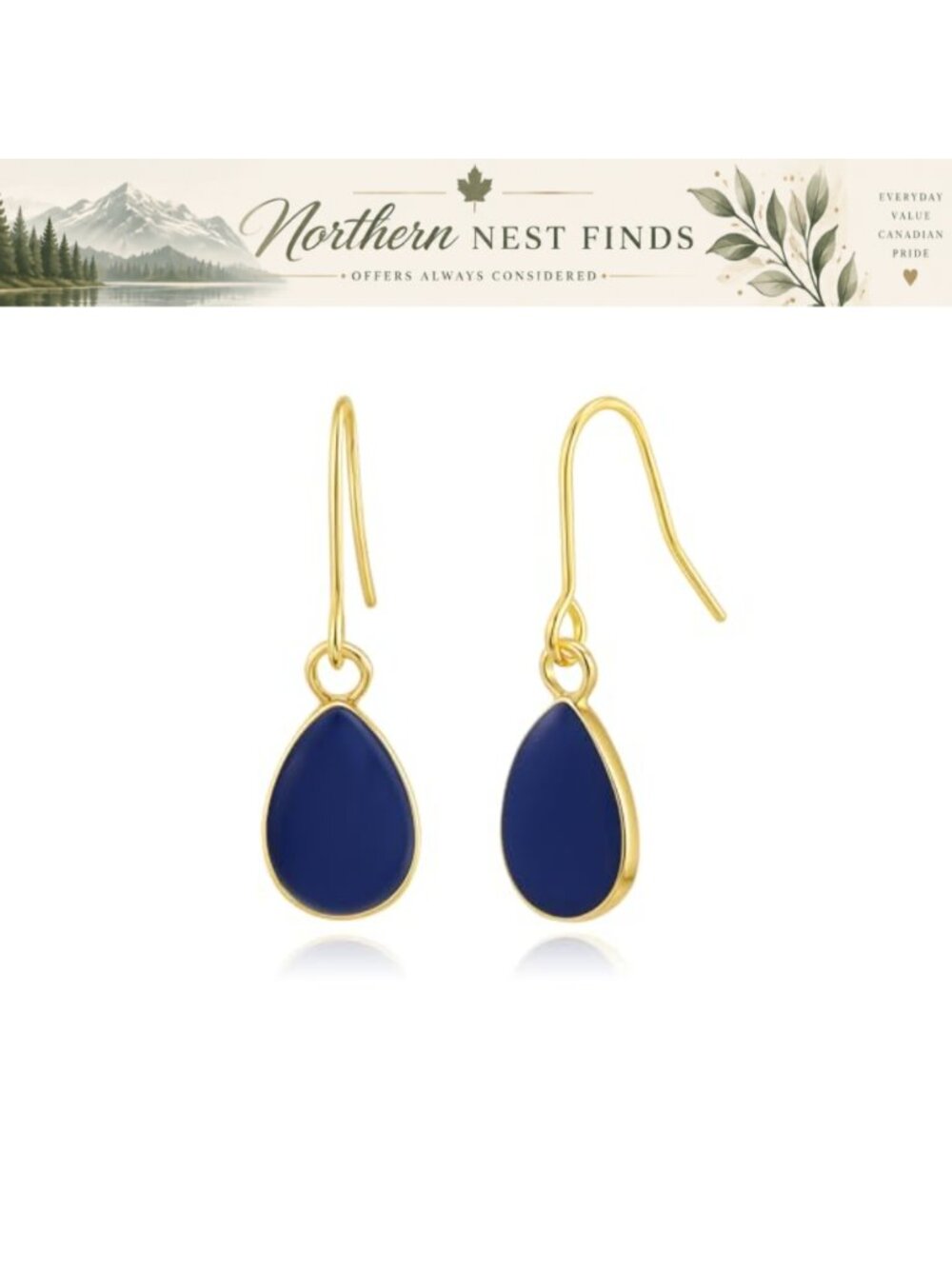14K Gold Plated Teardrop Dangle Earrings for Women Trendy Minimalist